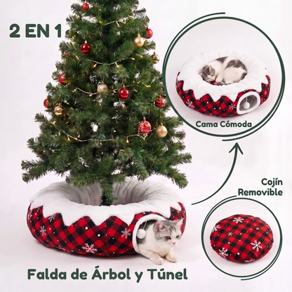 Falda con túnel para gato