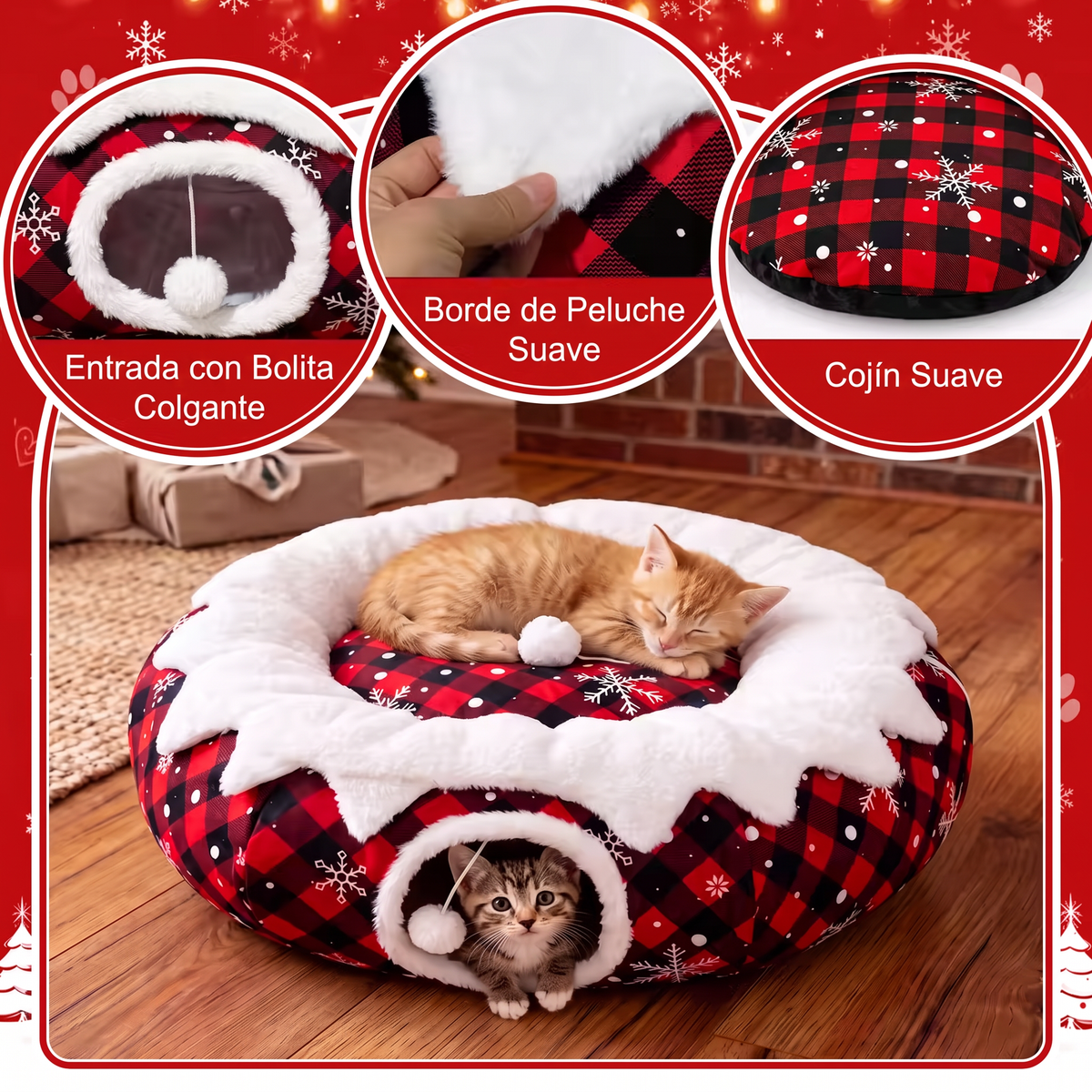Falda con túnel para gato